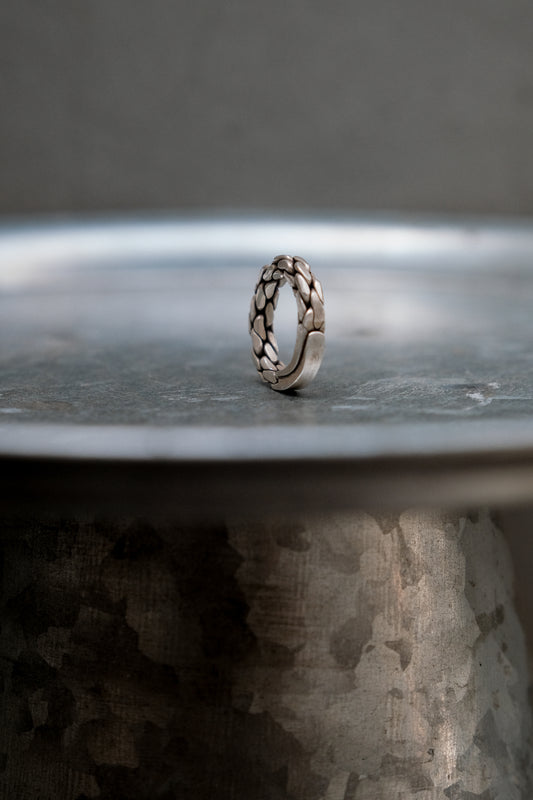Minimalist Braid Fine Silver 999 Ring 極簡編格純銀戒