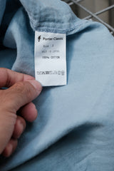 Porter Classic GAUZE TANK TOP 藍色棉質寬鬆無袖背心