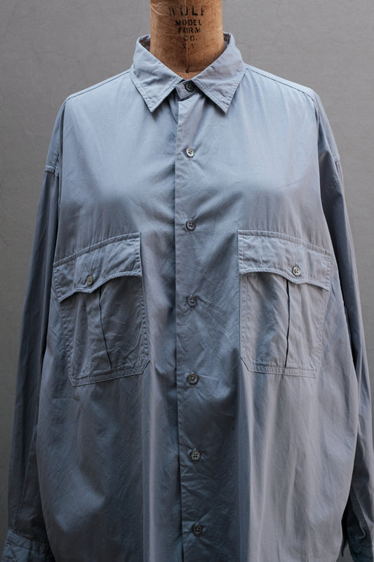 Porter Classic Roll Up Shirt 棉質淺藍色寬鬆雙口袋襯衫