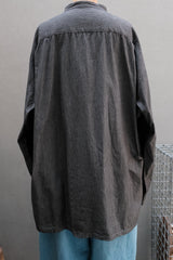 Porter Classic ATELIER SHIRT Black 黑色棉質立領長款罩衫襯衫