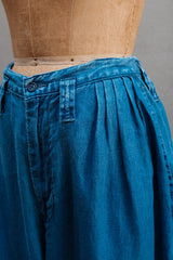 PORTER CLASSIC - Indigo Linen Wide Bebop Pants 藍染亞麻寬版氣球褲