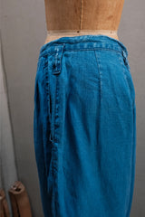PORTER CLASSIC - Indigo Linen Wide Bebop Pants 藍染亞麻寬版氣球褲