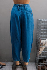 PORTER CLASSIC - Indigo Linen Wide Bebop Pants 藍染亞麻寬版氣球褲