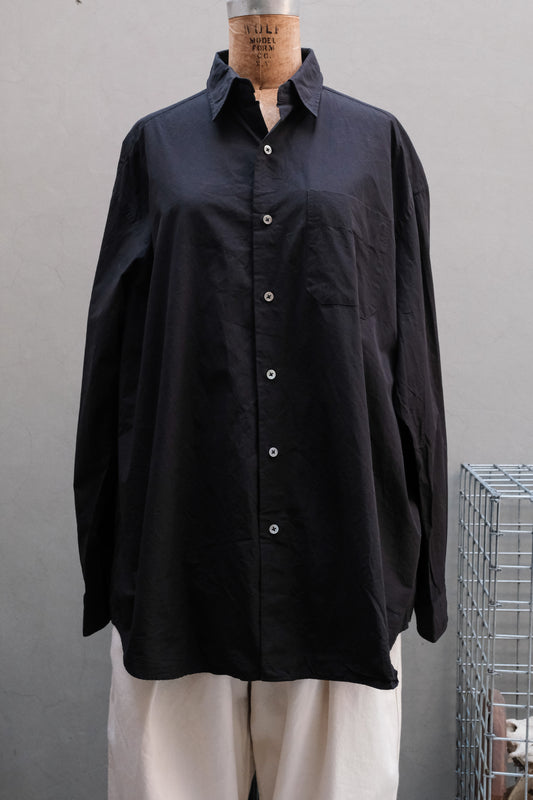 Porter Classic 2WAY COLLAR SHIRT 棉質黑色領片可變換長袖襯衫
