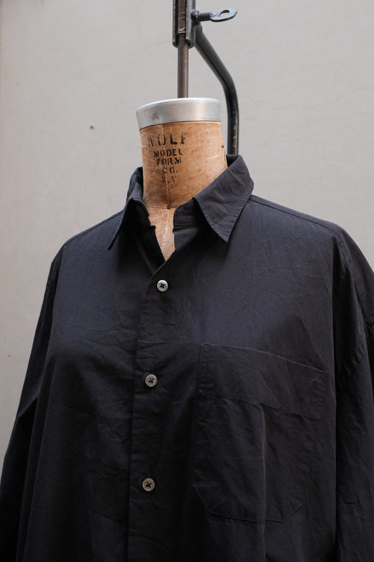 Porter Classic 2WAY COLLAR SHIRT 棉質黑色領片可變換長袖襯衫