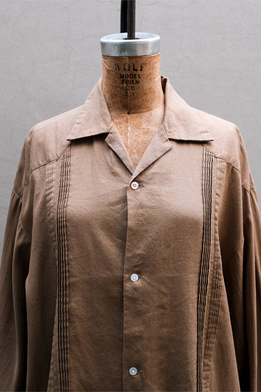 Phlannel Linen Cotton Open Collar Shirt 日本設計師品牌 亞麻混紡古巴襯衫