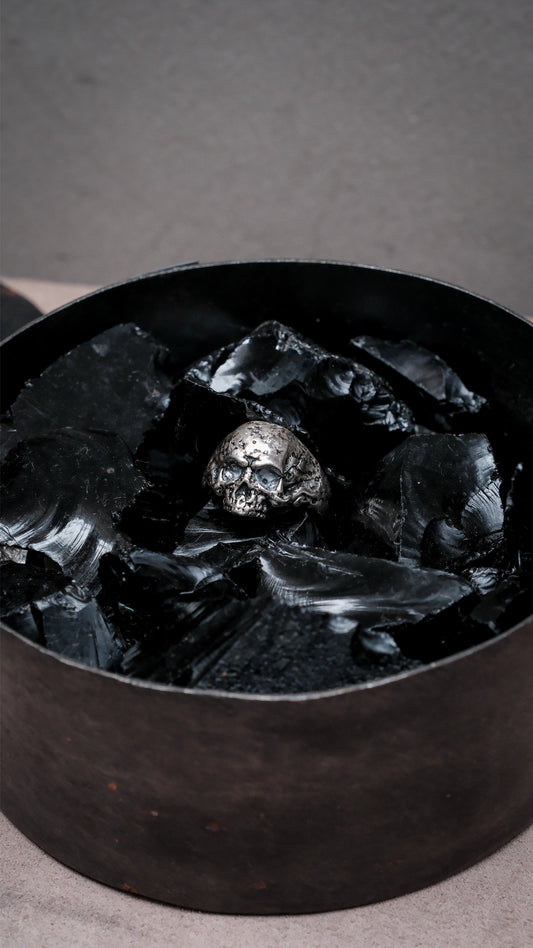 AllSaints Sterling Silver 925 Distressed Skull Ring 925銀 刻痕骷髏戒