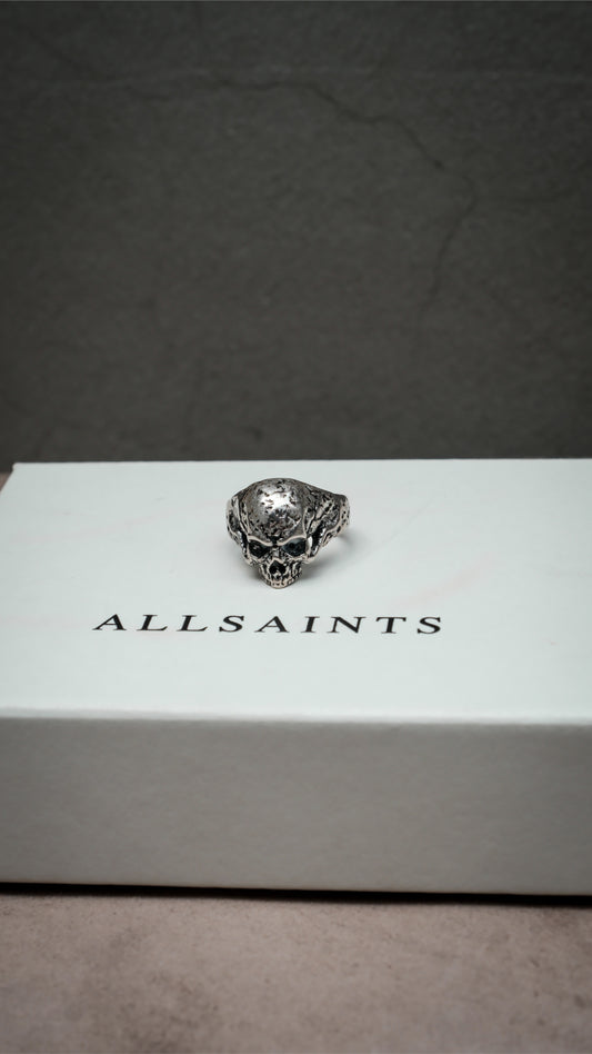 AllSaints Sterling Silver 925 Distressed Skull Ring 925銀 刻痕骷髏戒