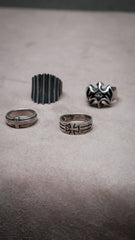Sterling Silver 925 Cross Pattée Grooved Band Ring 純銀 鐵十字溝紋戒