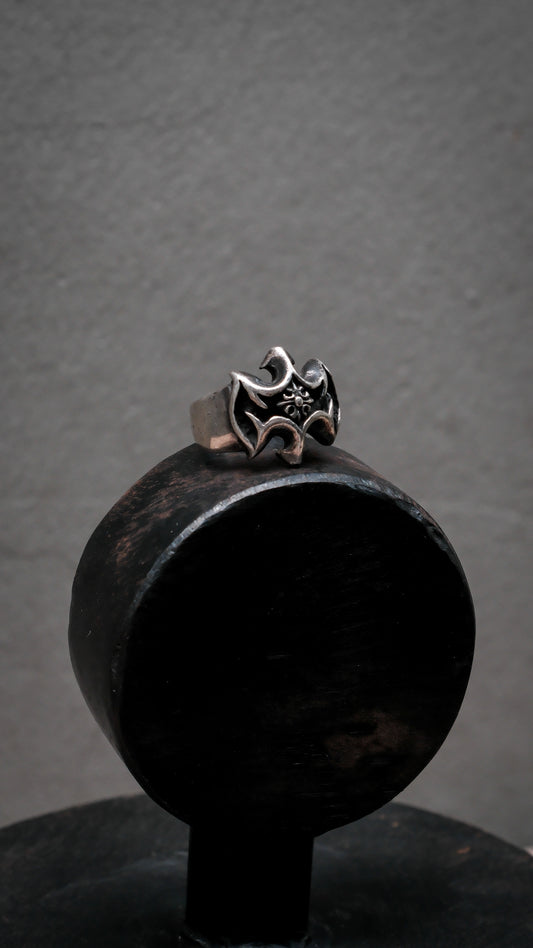 Sterling Silver 925 Gothic Flame Cross Ring 純銀 哥德火焰十字紋章戒