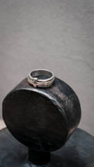 Sterling Silver 925 Cross Bar Wrap Band Ring 純銀 十字橫扣雙溝紋戒