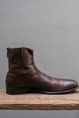 Paul Smith Hand Crafted Floral-Lined Leather Back-Zip Boots (Moca Brown)⁠ 手工製作經典花卉內襯皮革後拉鍊紳士短靴 (皮底/深摩卡棕)