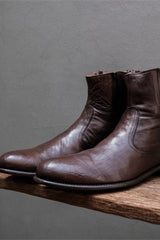 Paul Smith Hand Crafted Floral-Lined Leather Back-Zip Boots (Moca Brown)⁠ 手工製作經典花卉內襯皮革後拉鍊紳士短靴 (皮底/深摩卡棕)
