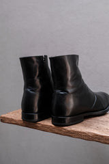 MAGNANNI Plain Toe Side-Zip Leather Boots (Black / Burgundy Lining)⁠ 西班牙頂級手工皮鞋品牌&nbsp; 素面皮革側拉鍊正裝短靴 (黑/酒紅襯底)