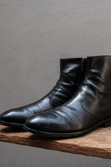 MAGNANNI Plain Toe Side-Zip Leather Boots (Black / Burgundy Lining)⁠ 西班牙頂級手工皮鞋品牌&nbsp; 素面皮革側拉鍊正裝短靴 (黑/酒紅襯底)