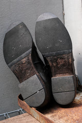 John Varvatos Italian Handmade Leather Cross-Strap Boots (Paisley Lining)⁠  美國設計師品牌 黑釦交叉皮帶機車短靴