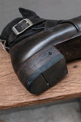 John Varvatos Italian Handmade Leather Cross-Strap Boots (Paisley Lining)⁠  美國設計師品牌 黑釦交叉皮帶機車短靴