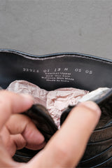 STACY ADAMS Ruched Leather Side-Zip Dress Boots (Leather Sole / Black) 美國經典鞋履品牌&nbsp; 經典皮革褶皺側拉鍊尖圓頭紳士短靴 (皮底/黑色)
