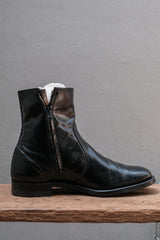 Vintage Soft Square Toe Side-Zip Leather Boots (BILTRITE Rubber Heel)⁠復古方圓頭側拉鍊皮革中筒靴