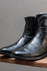 Vintage Soft Square Toe Side-Zip Leather Boots (BILTRITE Rubber Heel)⁠復古方圓頭側拉鍊皮革中筒靴