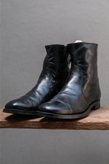 Vintage Soft Square Toe Side-Zip Leather Boots (BILTRITE Rubber Heel)⁠復古方圓頭側拉鍊皮革中筒靴