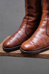 Handcrafted Side-Zip Leather Boots (Tan)⁠ 手工製 柔和方頭側拉鍊皮革靴 (焦糖棕)