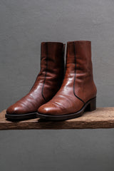Handcrafted Side-Zip Leather Boots (Tan)⁠ 手工製 柔和方頭側拉鍊皮革靴 (焦糖棕)