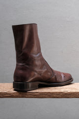 Farrutx Leather Cap Toe Side-Zip Boots (Dark Brown)⁠ 西班牙手工品牌 橫飾皮革側拉鍊中筒靴