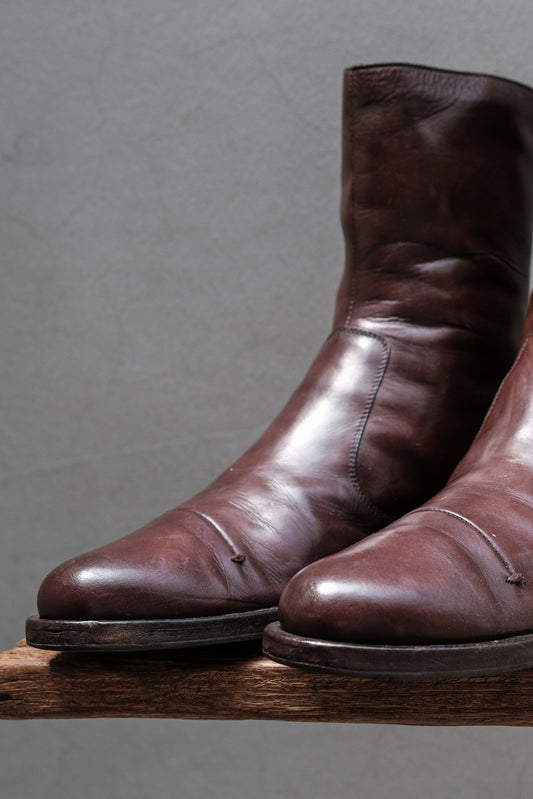 Farrutx Leather Cap Toe Side-Zip Boots (Dark Brown)⁠ 西班牙手工品牌 橫飾皮革側拉鍊中筒靴