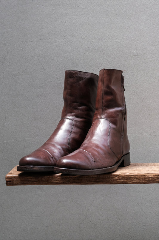 Farrutx Leather Cap Toe Side-Zip Boots (Dark Brown)⁠ 西班牙手工品牌 橫飾皮革側拉鍊中筒靴