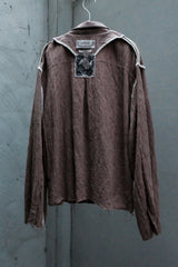 Professor.E 21SS Seasonal Print Long Sleeve Shirt 皺褶提花開領長袖襯衫 (雙面穿)