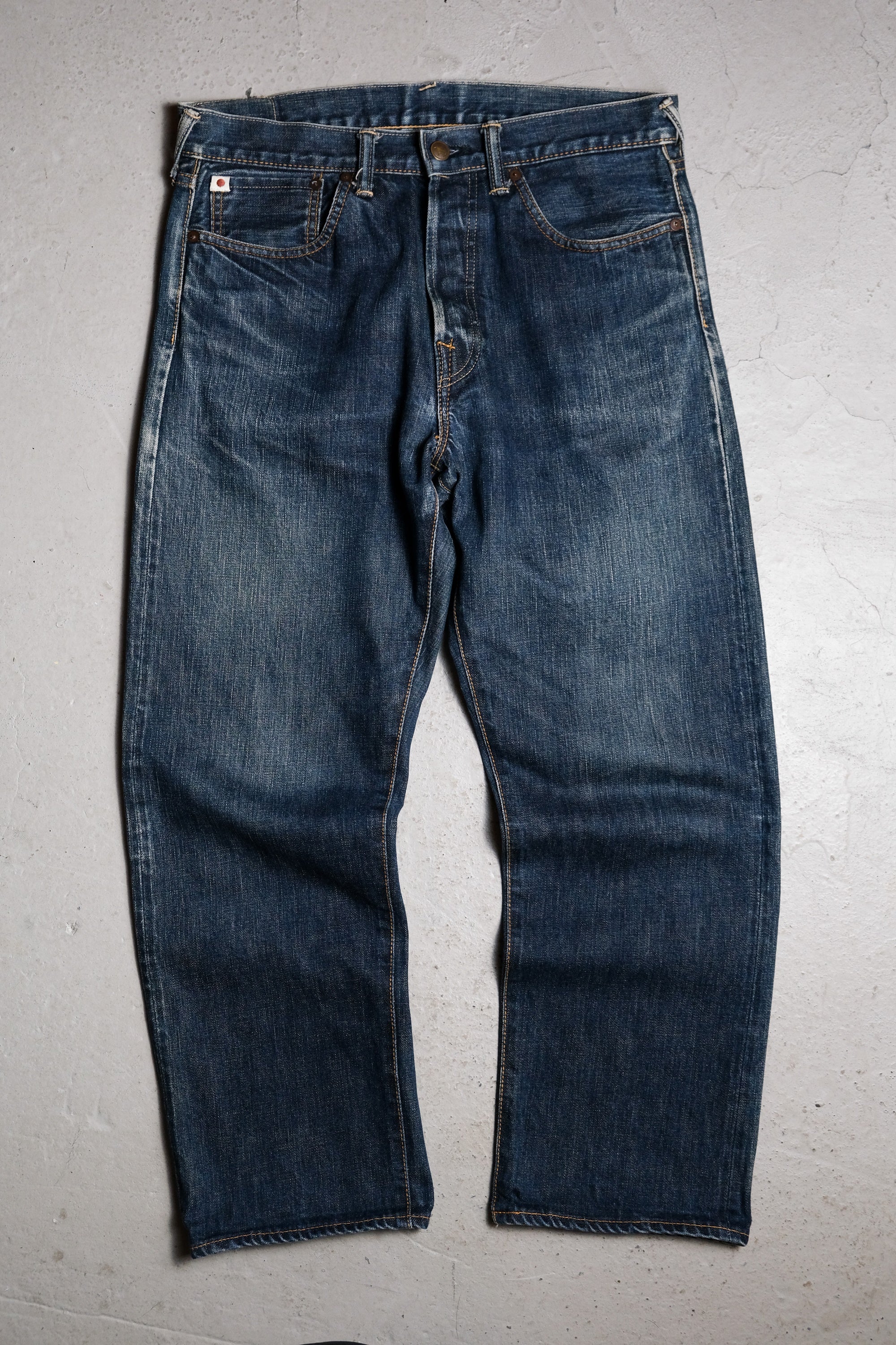 R by 45rpm Indigo Denim Jeans Japanese retro craft brand brushed denim  pants horse leather label made in Japan