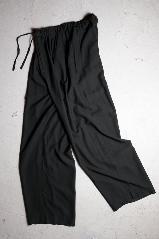 Yoke 23S/S Easy Wide Pants Black Japanese Designer Brand Minimalist Casual Drape Pants Italian Fabric