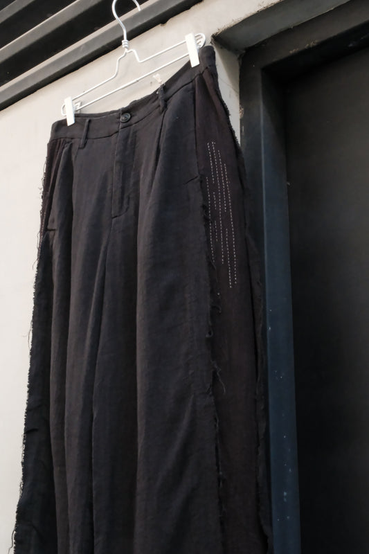 Professor.E 25SS-PE-TRL-01 E Pants 黑色亞麻西裝褲