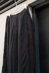 Professor.E 25SS-PE-TRL-01 E Pants 黑色亞麻西裝褲