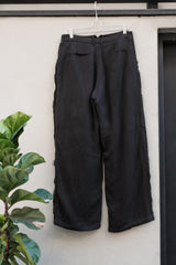 Professor.E 25SS-PE-TRL-01 E Pants 黑色亞麻西裝褲