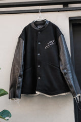 Professor.E Horse Leather Sleeve Jacket 馬皮袖拼接夾克