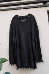 Professor.E 24FW Destroyed Knit Sweater破壞羅紋針織毛衣