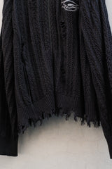 Professor.E 24SS Distressed Cable Zip Knit 破壞麻花拉鍊針織外套