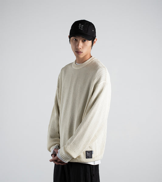 BTFC Logo Mesh Sweater 	SOP  針織衫米白／Ivory