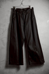 Black Waxed Denim Wide Leg Baggy Jeans 伴訂製款式黑色蠟布闊腿寬褲