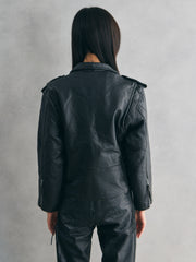 1990's~00's Bike’s Leather Vintage Leather Biker Jacket 古著騎士皮衣夾克 側邊綁帶