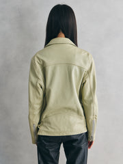 RICO Genuine Lambskin Leather Rider Jacket – Ivory 米白色真羊皮騎士外套