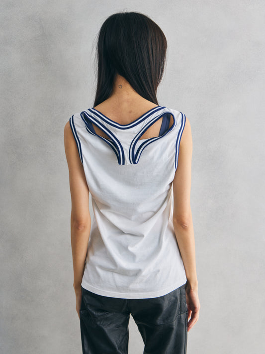 Y/PROJECT X FILA THREE COLLAR Tank Top Glenn Martens 設計 解構滾邊運動背心