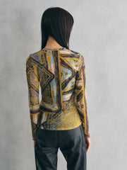 Stradivarius Longsleeve Mesh Top 西班牙品牌 巴洛克風格薄紗上衣