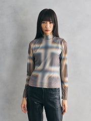 Another Girl Mesh Print Longseelve Top 英國品牌 網紗印花長袖上衣