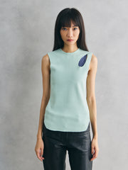 Mame Kurogouchi Hole Knitted Top - Pale Green 日本設計師品牌 簍空剪裁針織背心上衣