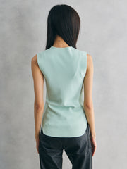 Mame Kurogouchi Hole Knitted Top - Pale Green 日本設計師品牌 簍空剪裁針織背心上衣