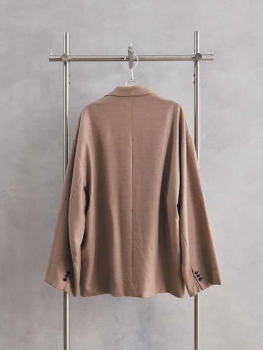 my beautiful landlet AUSTRALIA FLANNEL BIG JACKET 日本設計師品牌 寬幅立體口袋羊毛西裝外套 駝色