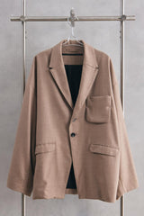 My beautiful landlet AUSTRALIA FLANNEL BIG JACKET, a camel-colored wool blazer with wide, three-dimensional pockets from a Japanese designer brand.